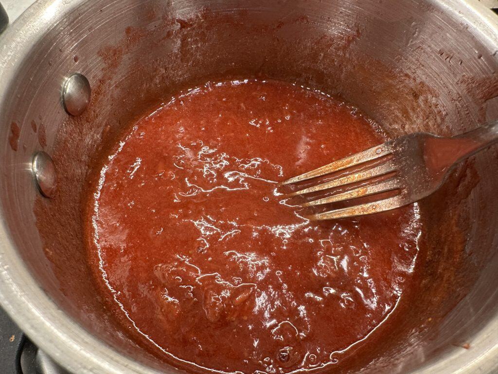 heating raspberries in a pan